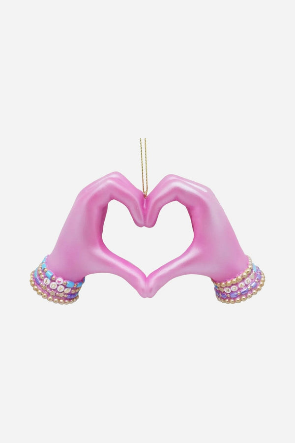 Pink Heart Hands Ornament