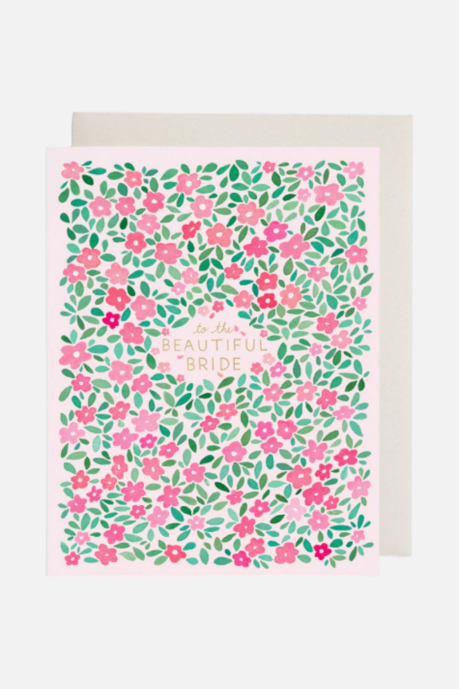 Pink Petals Bridal Card – front view