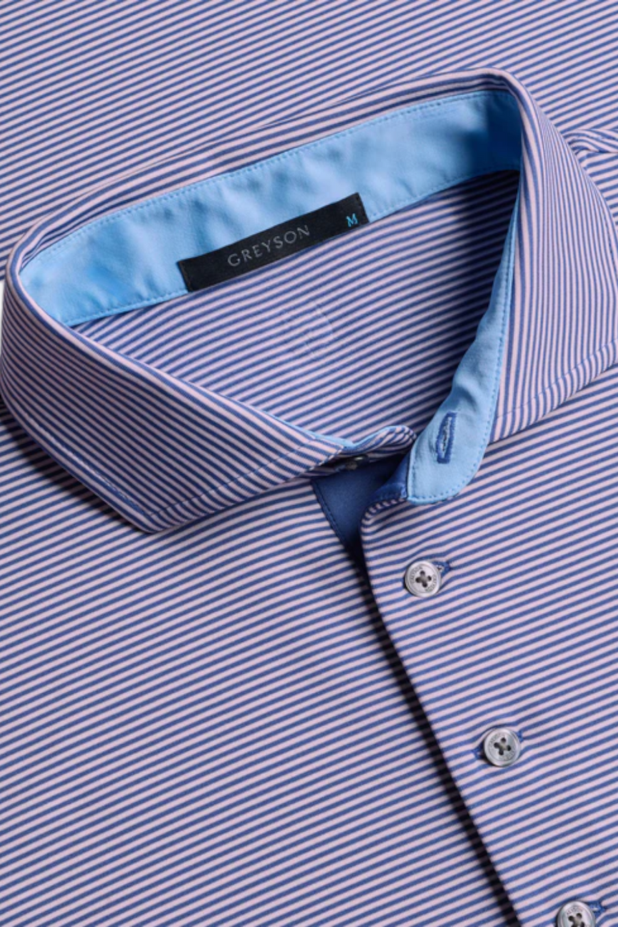 Greyson Saranac Polo in Pink Sky & Falcon – back view