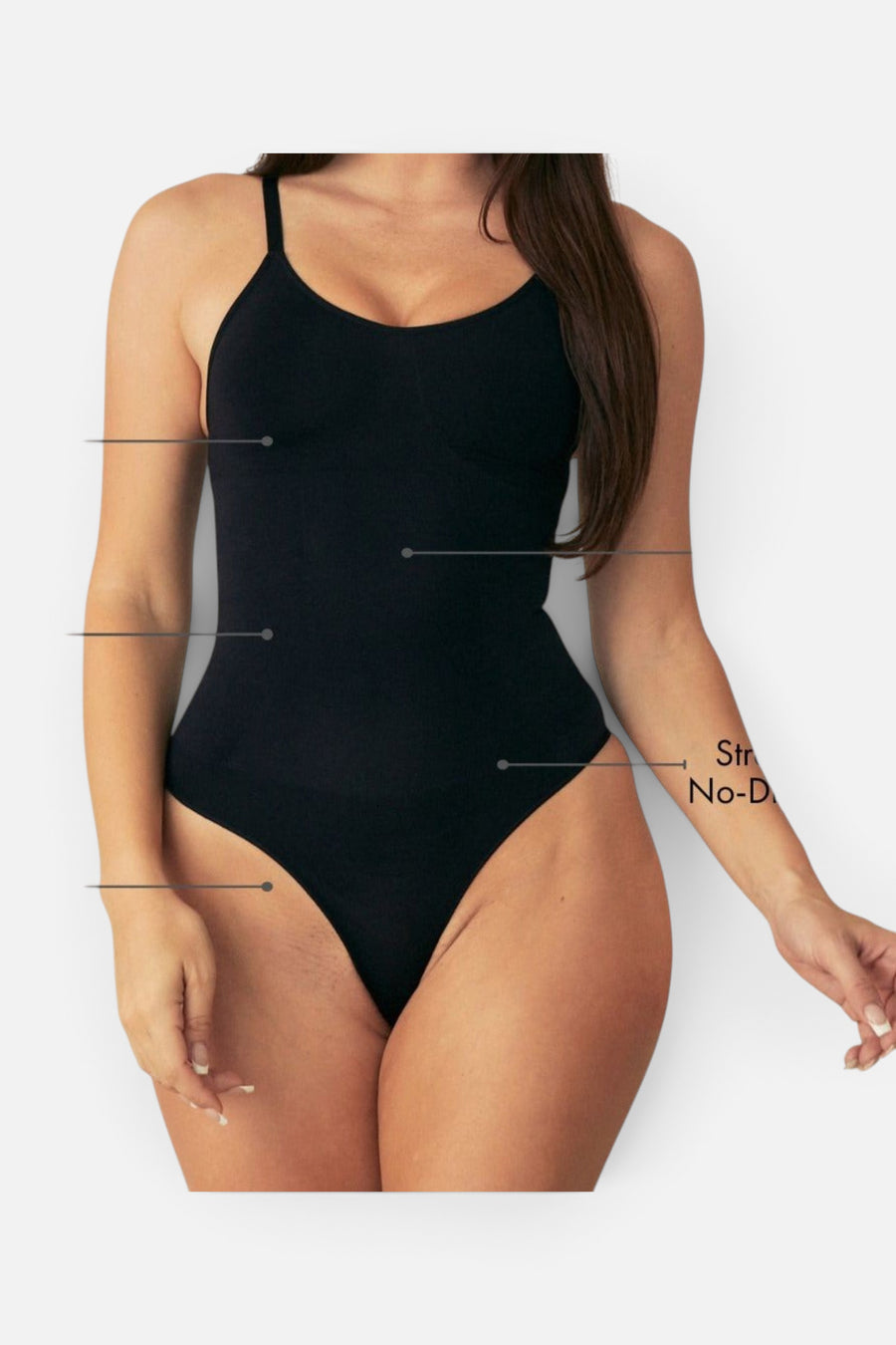 Pinsy Shapewear V Neck Spaghetti Butter Sculpt Seamless Shapewear Bodysuit in Beige – side view
