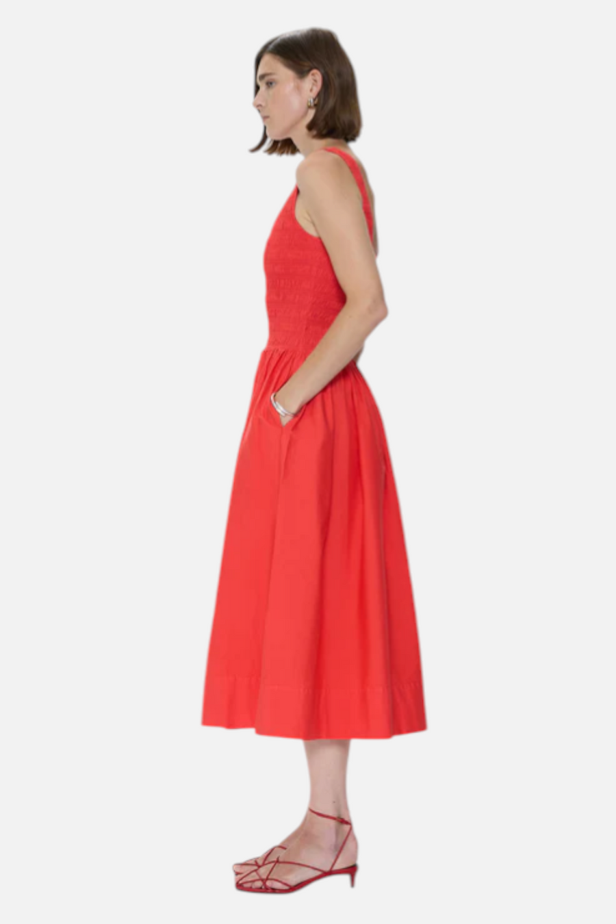Pistola Alessia Dress in Maraschino – back view