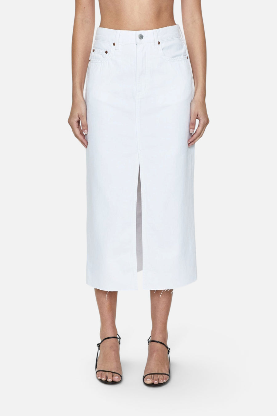 Pistola Alice Midi Skirt in White – back view