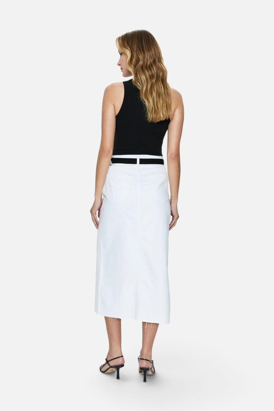 Pistola Alice Midi Skirt in White – detail
