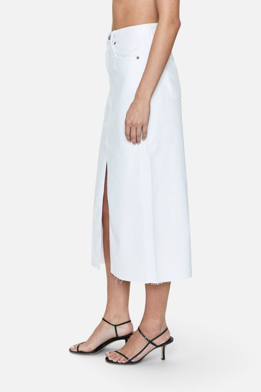 Pistola Alice Midi Skirt in White – side view
