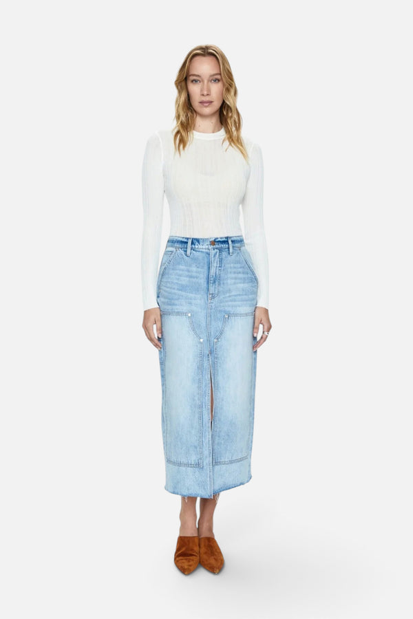 Pistola Alice Workwear High Rise Midi Skirt in Coastal