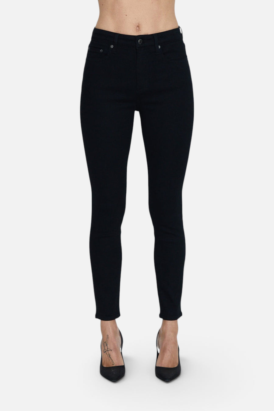 Pistola Aline High Rise Skinny Jeans in Dark Matter – back view
