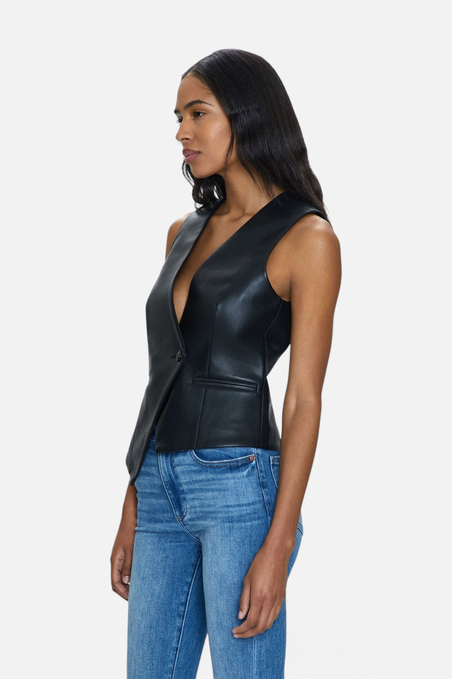 Pistola Arabella Vest in Slate Black – flat lay