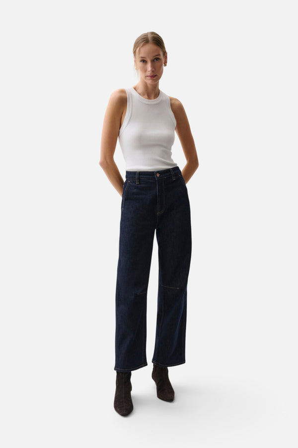 Pistola Beau Seamed Crescent Jean in Raw Nightfall