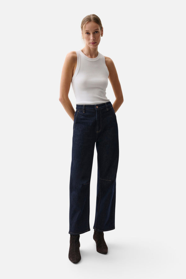 Pistola Beau Seamed Crescent Jean in Raw Nightfall