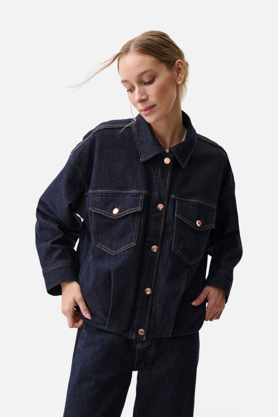 Pistola Bibi Blouson Jacket in Nightfall – front view