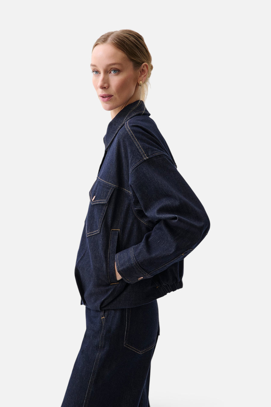 Pistola Bibi Blouson Jacket in Nightfall – side view