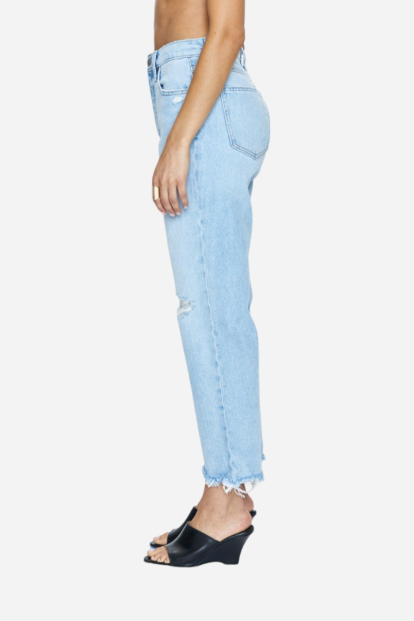Pistola Cassie Crop High-Rise Straight Jeans in Daytrip Distressed – side view