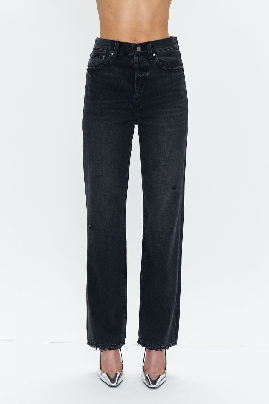 Pistola Cassie Super High Rise Straight Pants in Pepper Vintage – back view