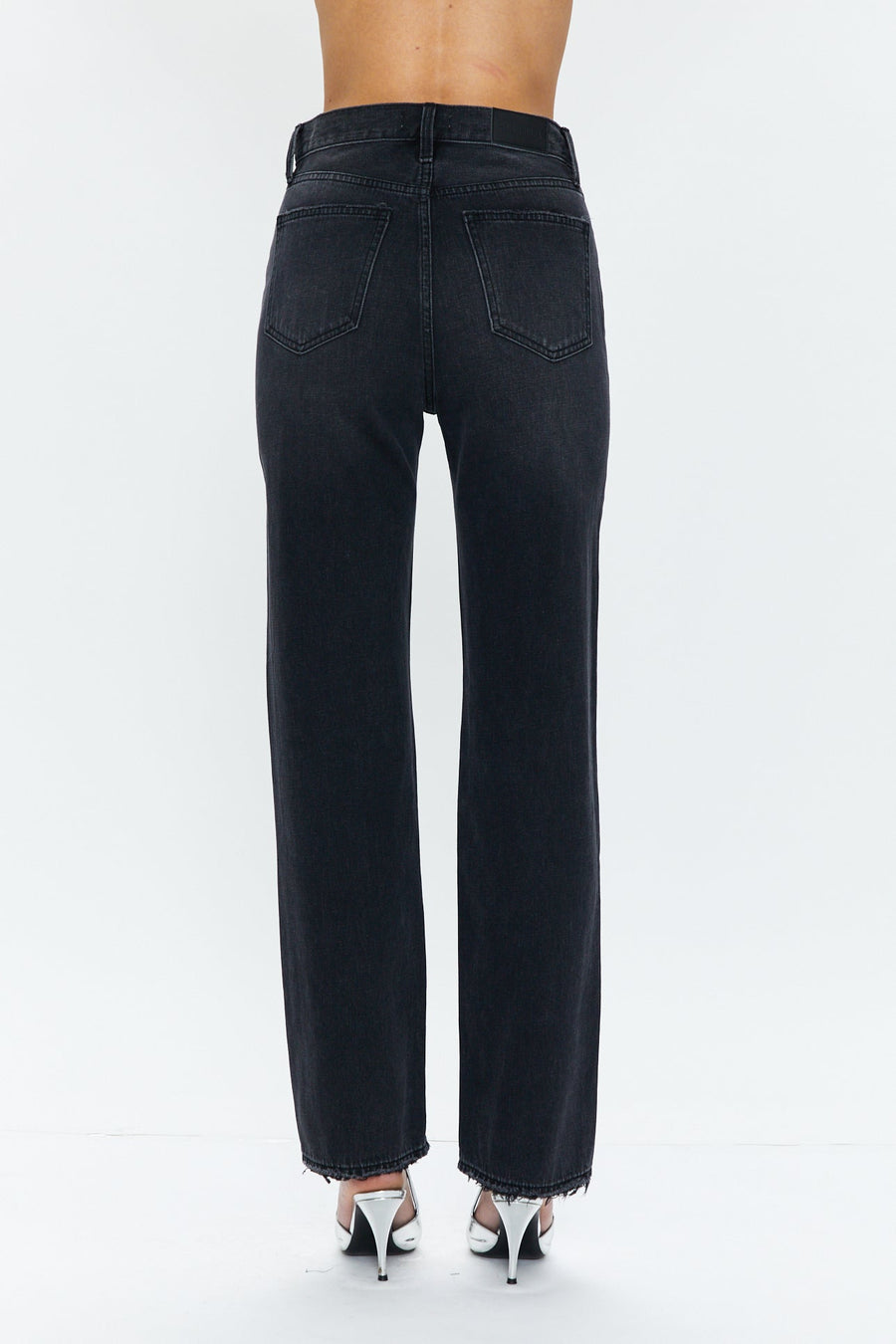 Pistola Cassie Super High Rise Straight Pants in Pepper Vintage – detail