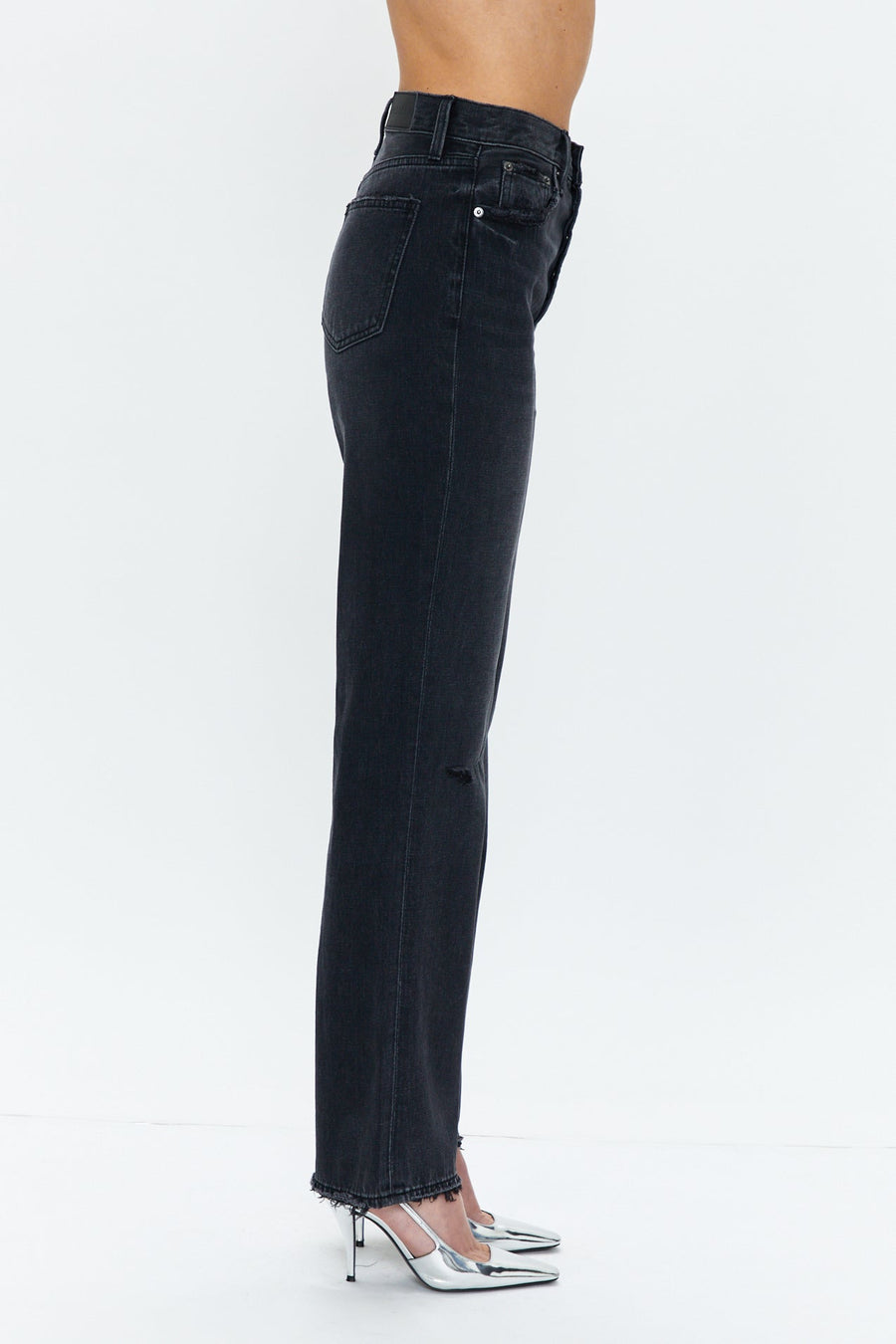 Pistola Cassie Super High Rise Straight Pants in Pepper Vintage – side view