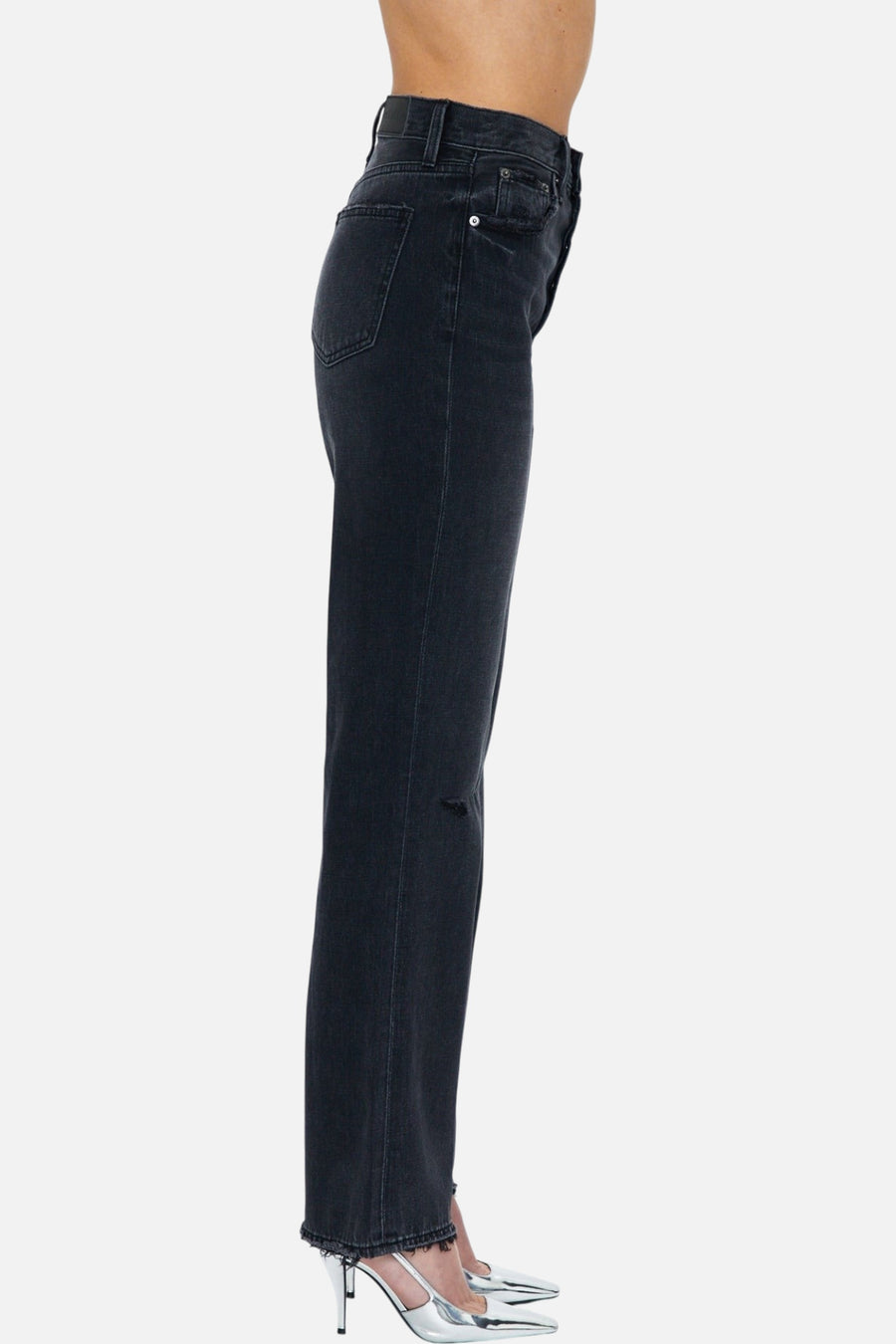 Pistola Cassie Super High Rise Straight Pants in Pepper Vintage – side view
