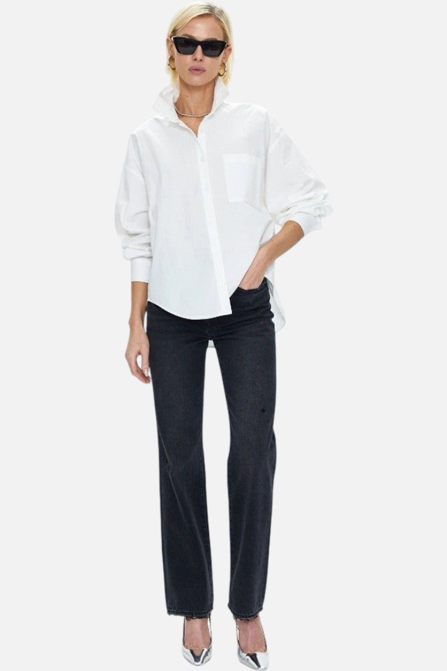 Pistola Cassie Super High Rise Straight Pants in Pepper Vintage – side view