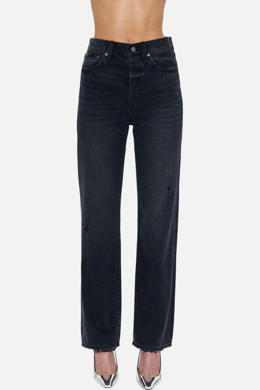 Pistola Cassie Super High Rise Straight Pants in Pepper Vintage – side view