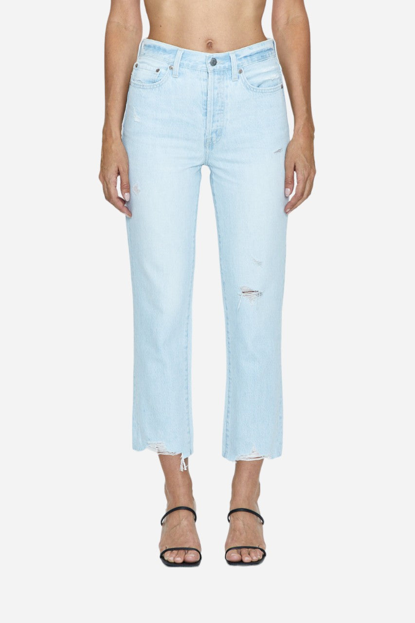Pistola Charlie High Rise Straight Classic Jeans in Destination Distress – back view