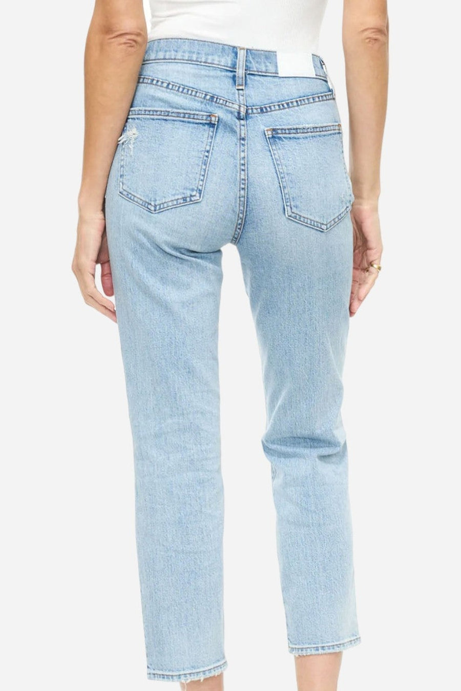 Pistola Charlie High Rise Straight In Bali Distressed – on model