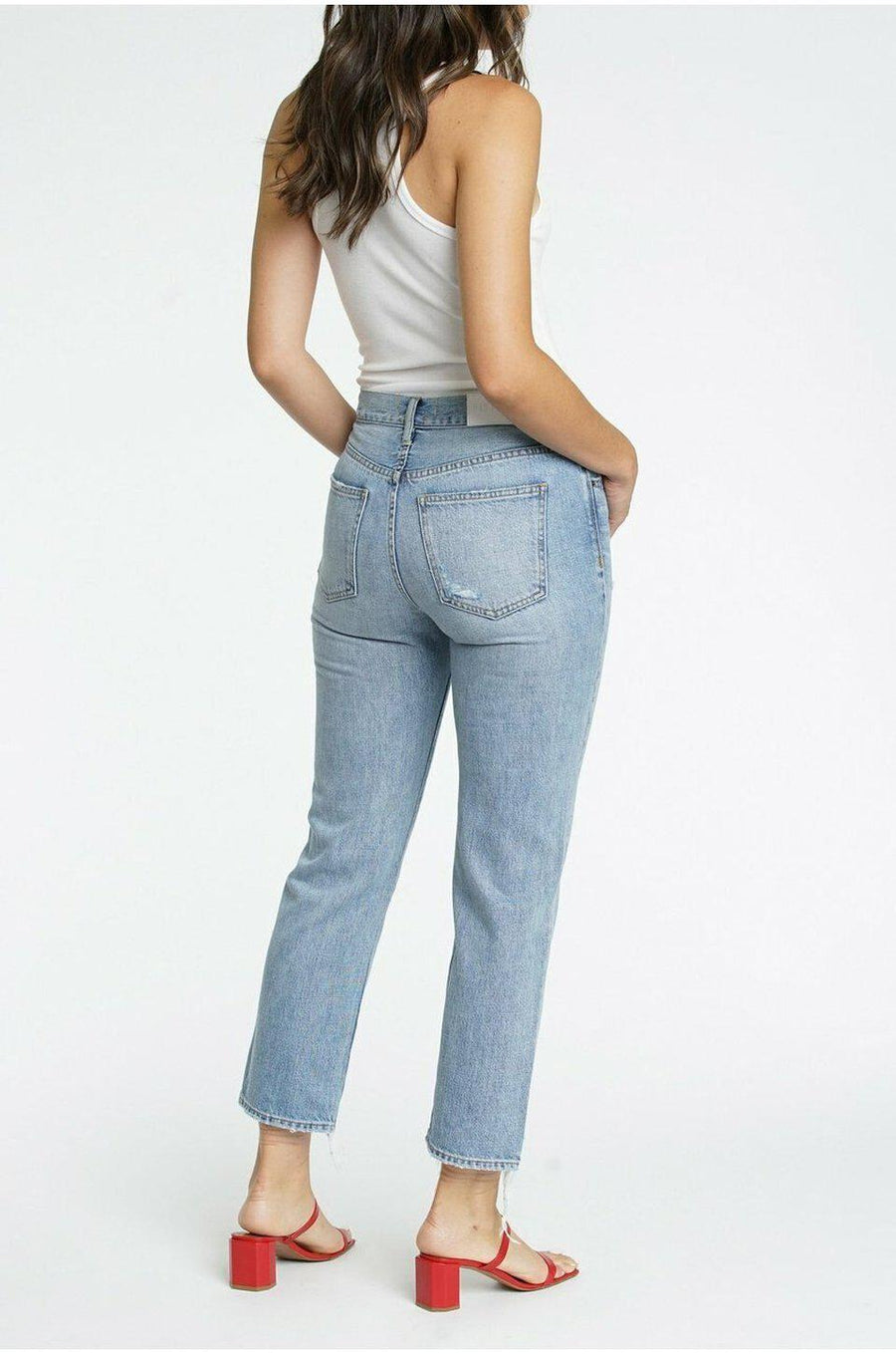 Pistola Charlie High Rise Straight Leg in Ruthless – back view