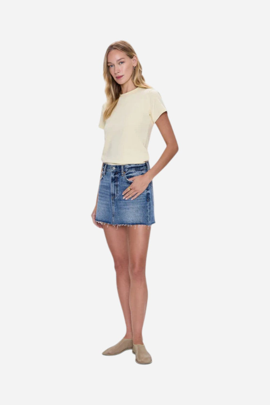 Pistola Daisy Low Slung Mini Skirt - Spectacle – flat lay