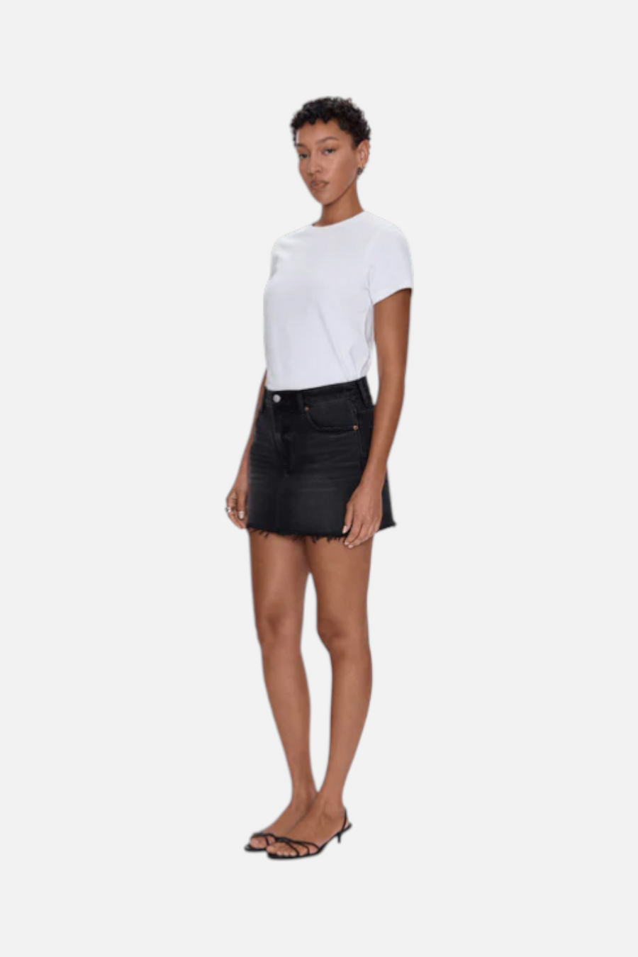 Pistola Daisy Mini Skirt in Caviar – back view