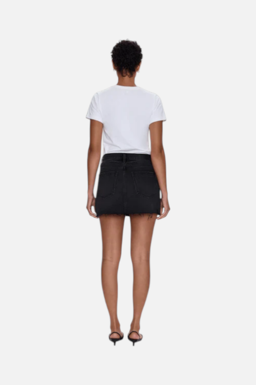 Pistola Daisy Mini Skirt in Caviar – side view