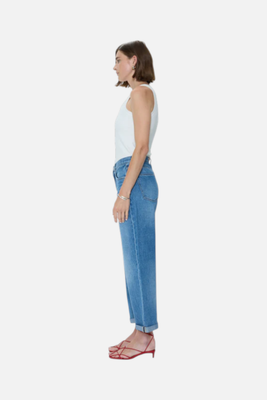 Pistola Donny Rolled Hem Boyfriend Jean in Heartfelt – back view