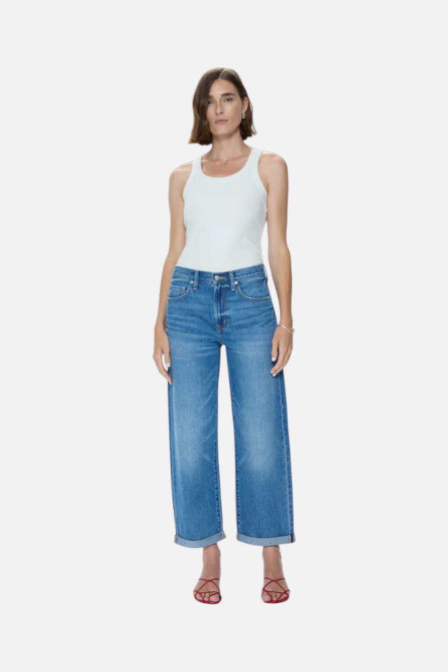Pistola Donny Rolled Hem Boyfriend Jean in Heartfelt – front view