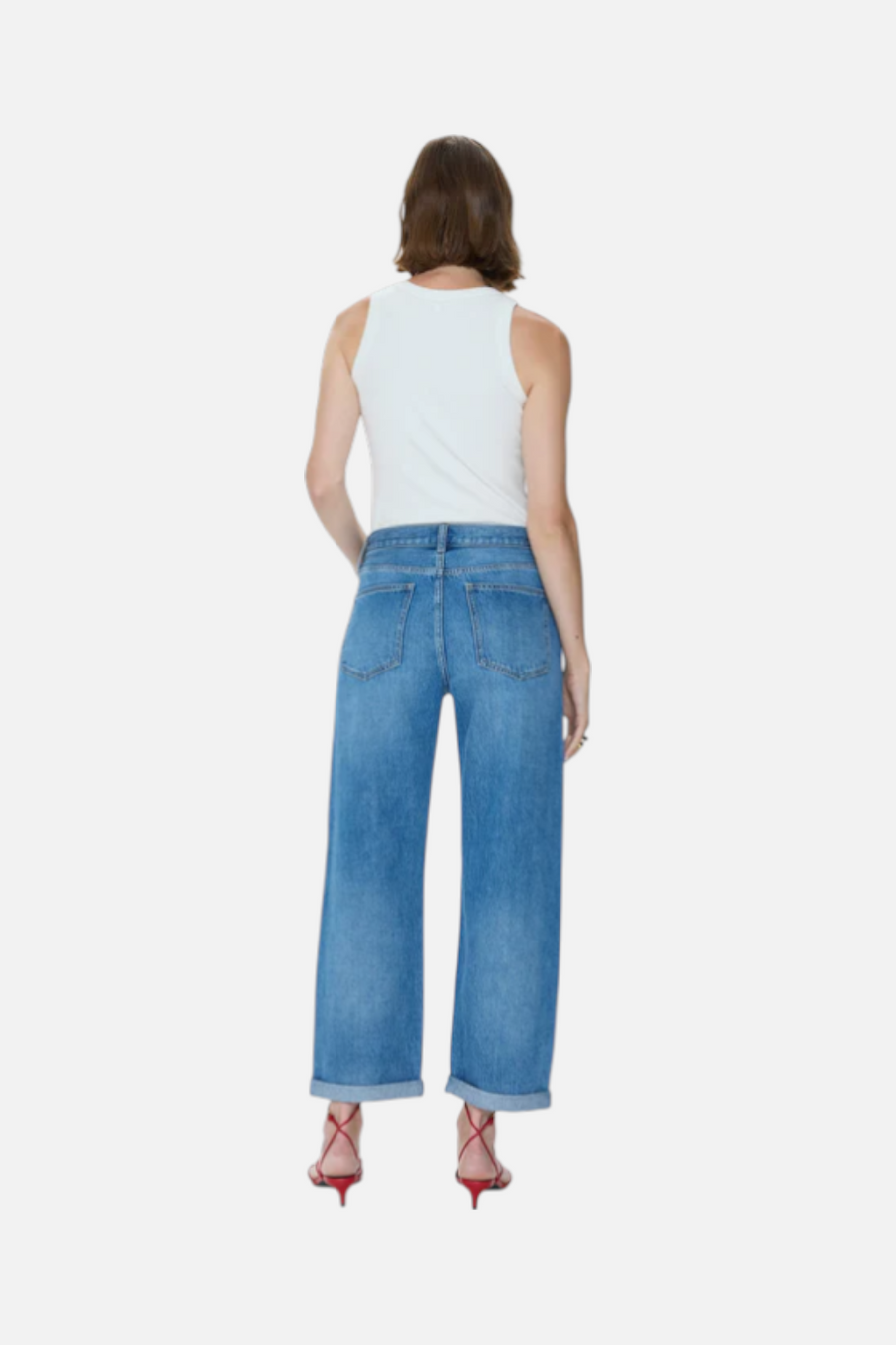 Pistola Donny Rolled Hem Boyfriend Jean in Heartfelt – side view