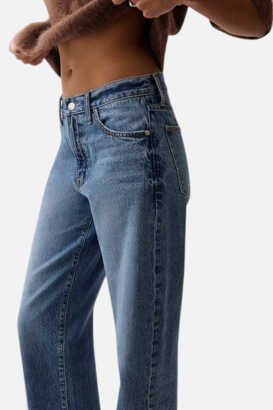 Pistola Donny Rolled Hem Mid-Rise Boyfriend Jean in Wilcox – detail
