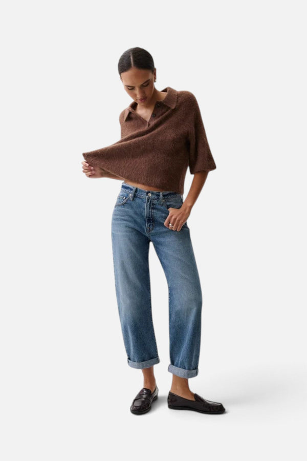 Pistola Donny Rolled Hem Mid-Rise Boyfriend Jean in Wilcox