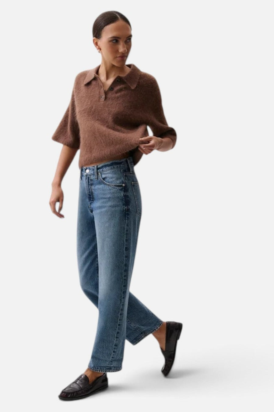 Pistola Donny Rolled Hem Mid-Rise Boyfriend Jean in Wilcox – side view