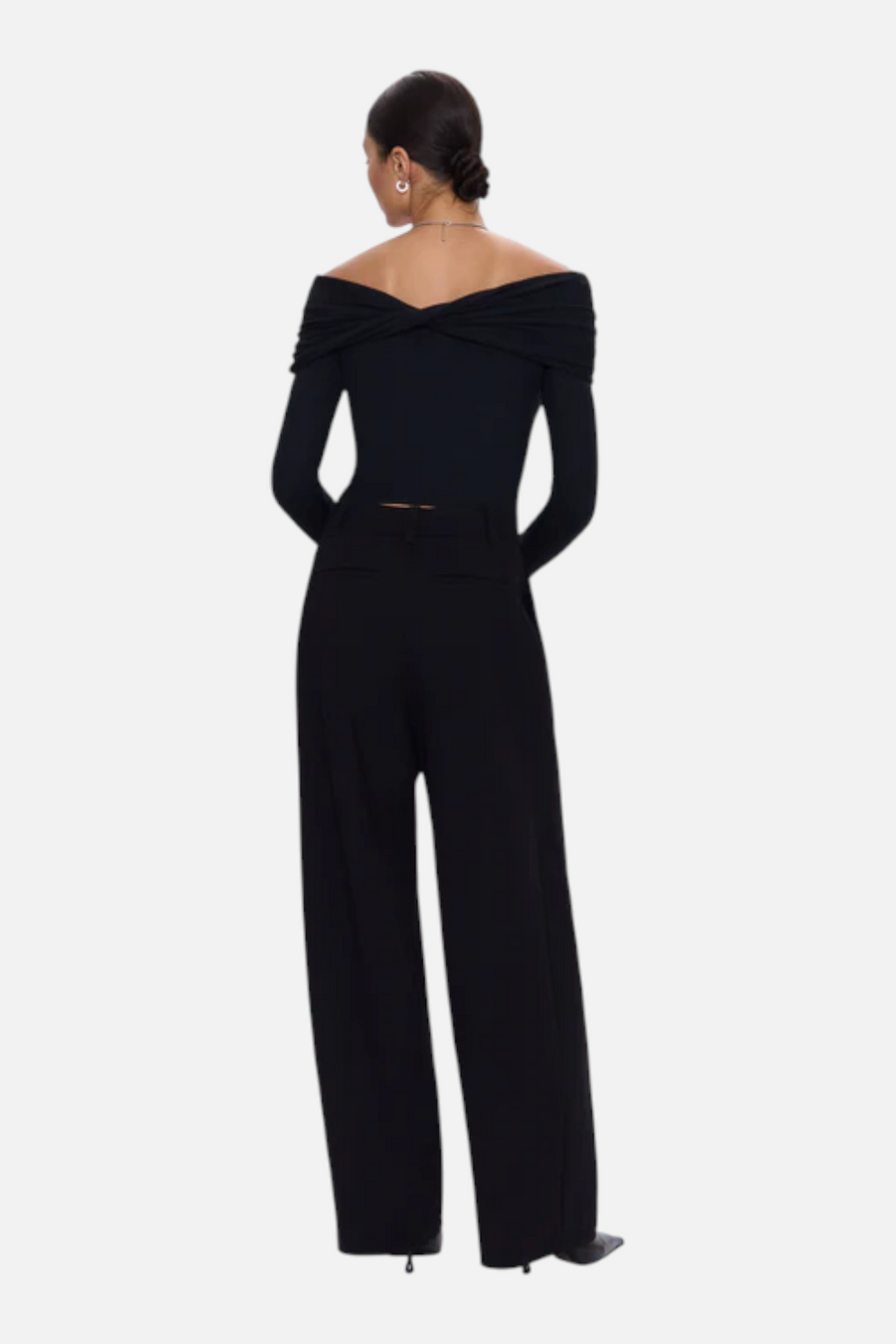 Pistola Eden Pleated Ponte Trouser in Night Out – side view