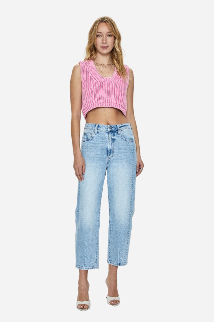 Pistola Eli High Rise Arched Leg Jeans in Sun Kissed – back view