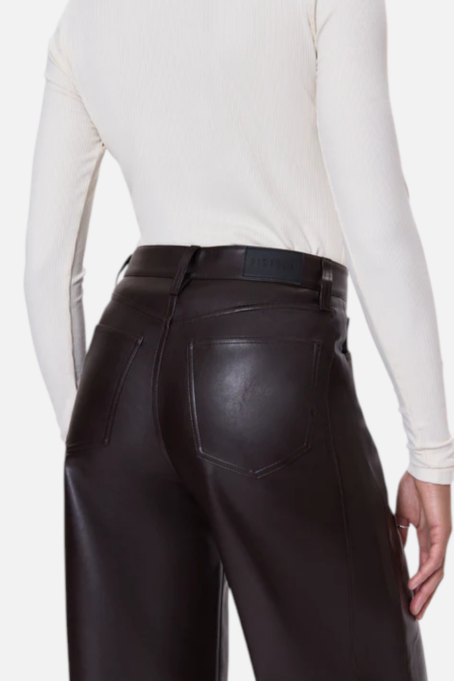 Pistola Eli High Rise Barrel Jean in French Roast – side view