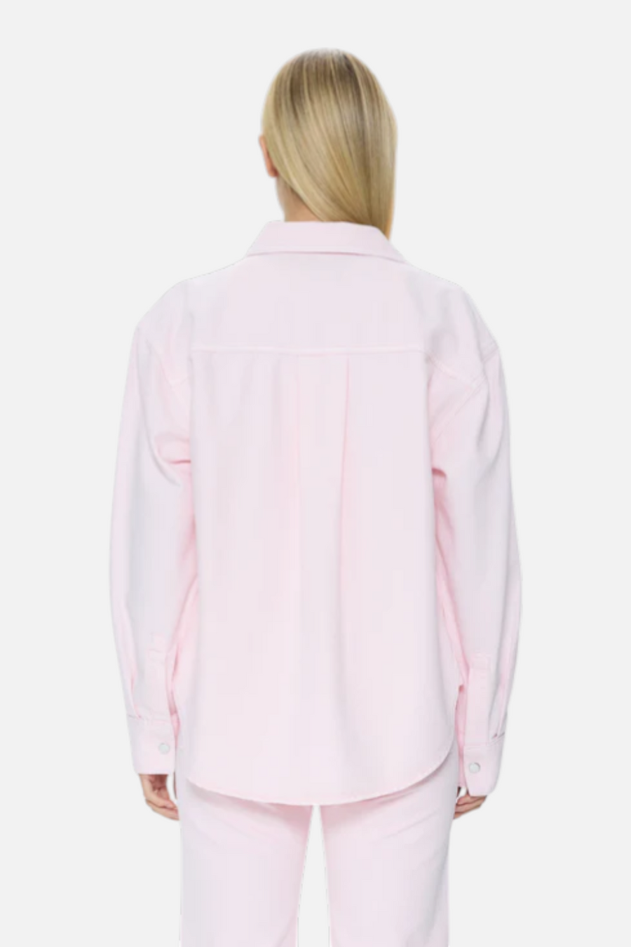 Pistola Elin Fluid Denim Shacket in Blush – detail