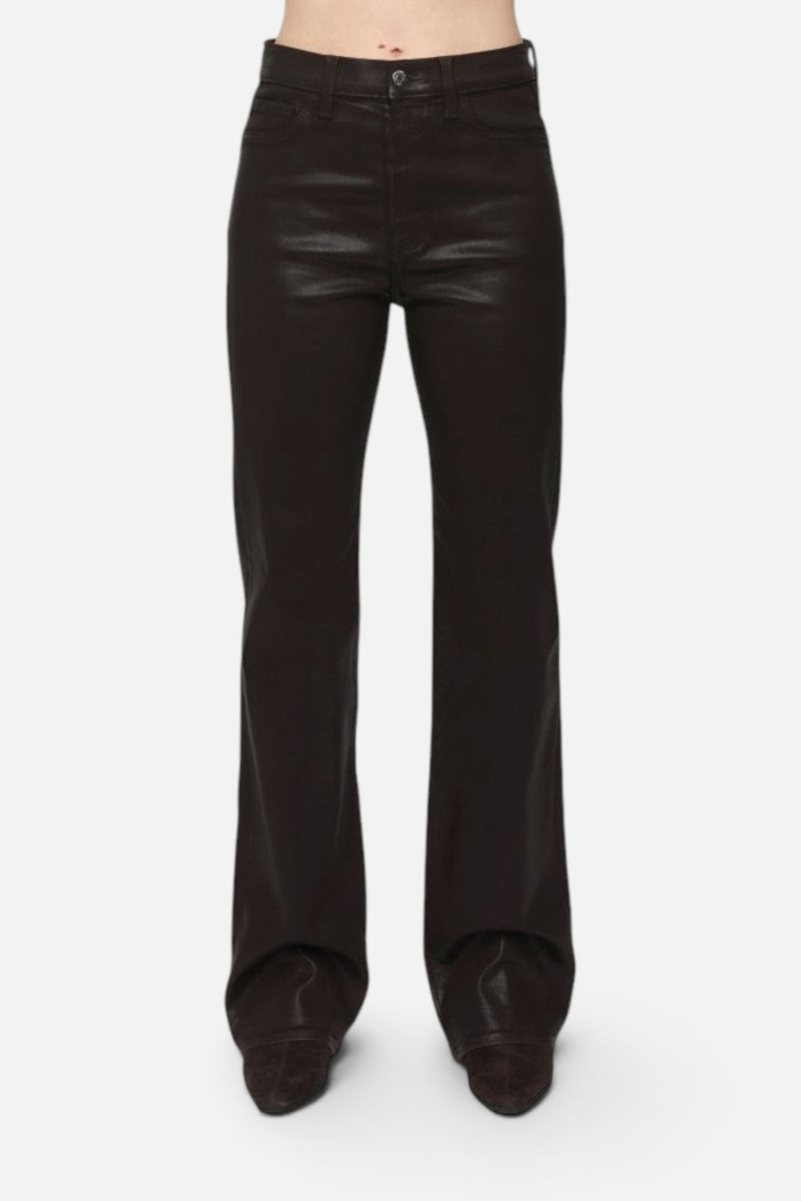 Pistola Evie High Rise Slim Boot in Coated Mocha – front view