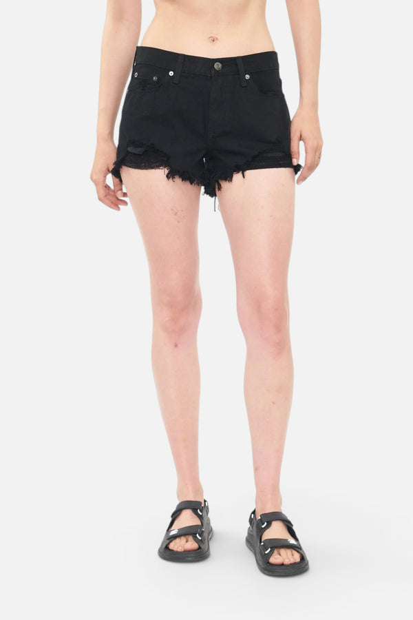 Pistola Gigi Low Rise Cut Off Shorts in Blackrock Distressed