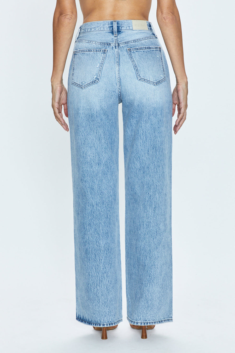 Pistola Grayson High Rise Baggy Jeans in Escapade Distressed – detail