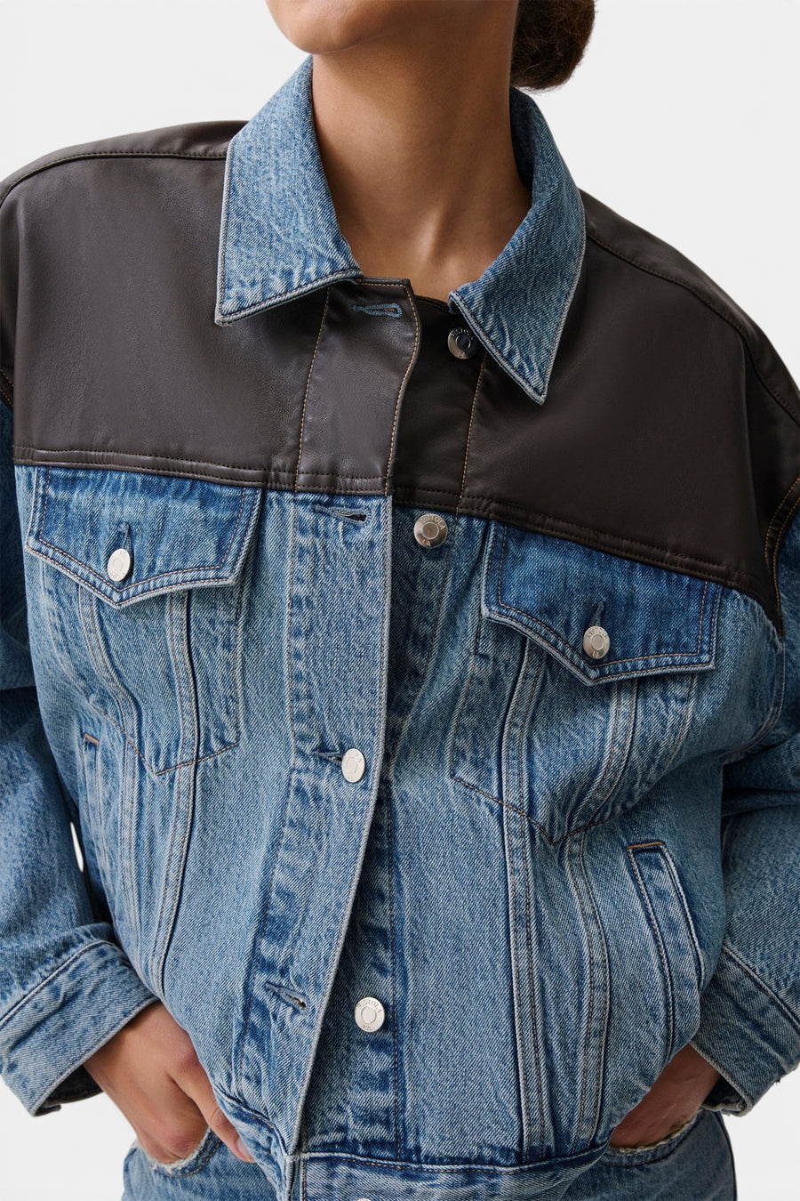 Pistola Harley Trucker Jacket in Metropolis – back view