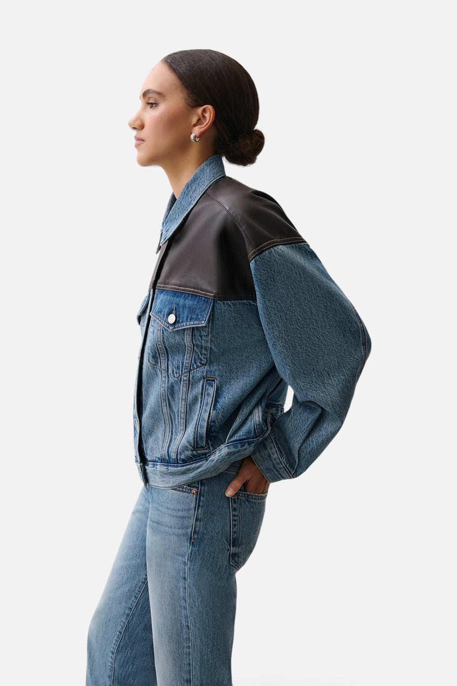 Pistola Harley Trucker Jacket in Metropolis – side view