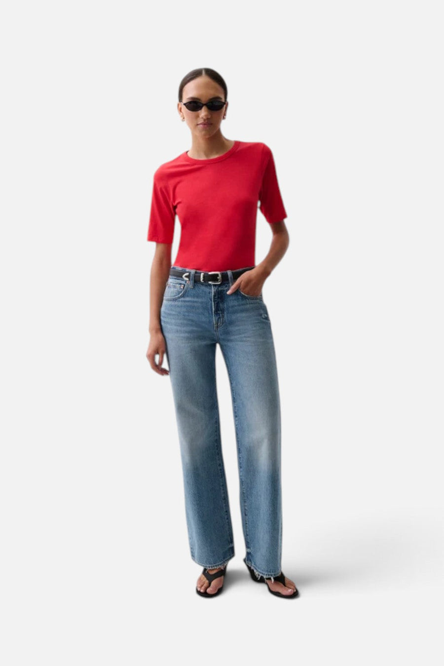 Pistola Harlowe Relax Baggy Jean in Serpentine – front view