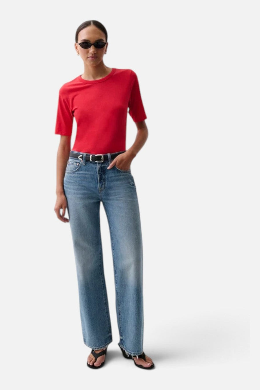 Pistola Harlowe Relax Baggy Jean in Serpentine – side view