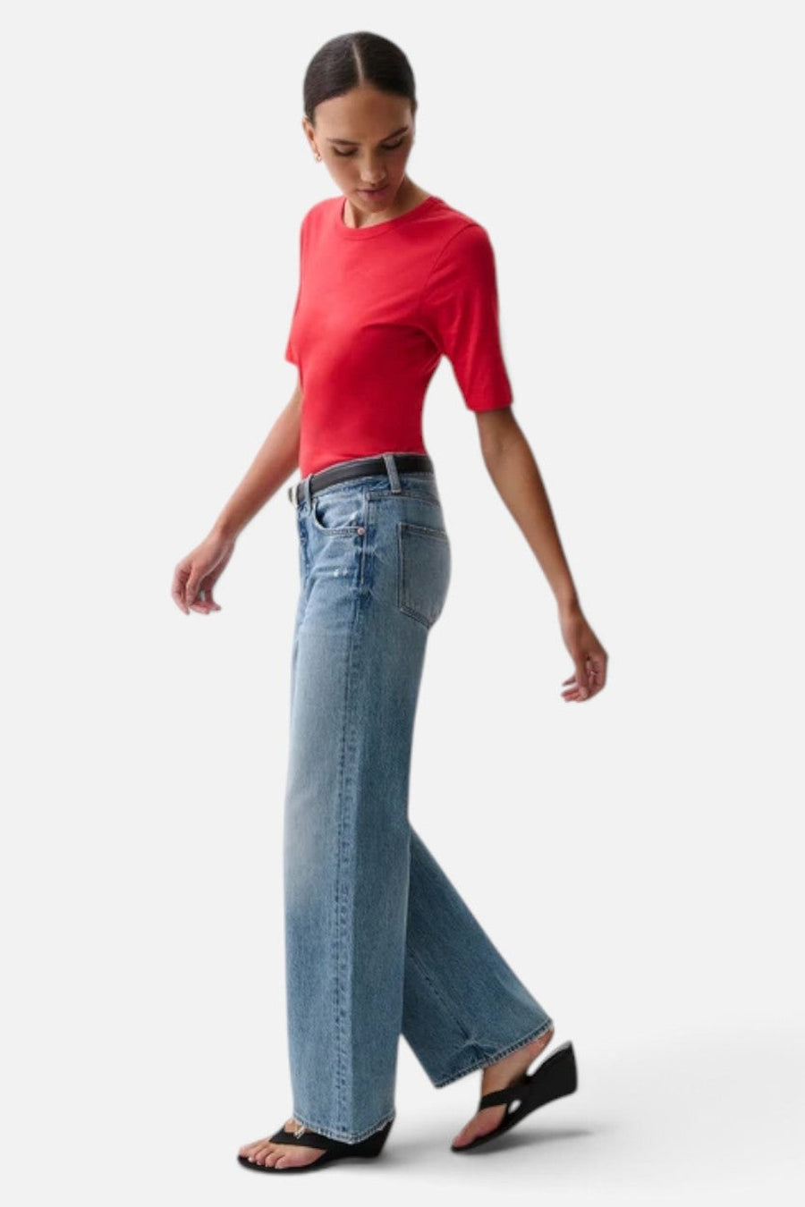 Pistola Harlowe Relax Baggy Jean in Serpentine – side view