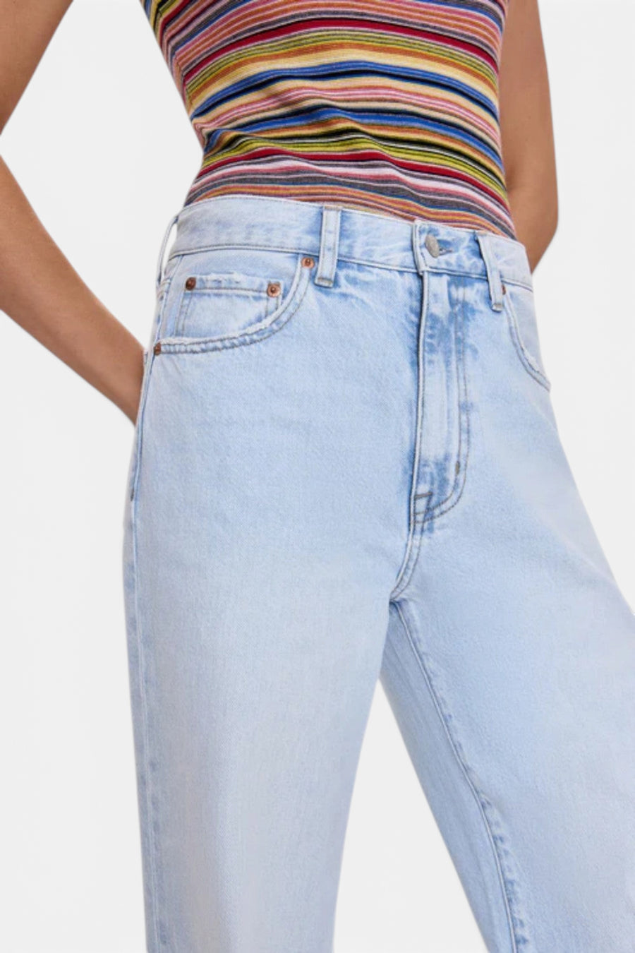 Pistola Hendrix High Rise Baggy Jean- Waterfall – alternate