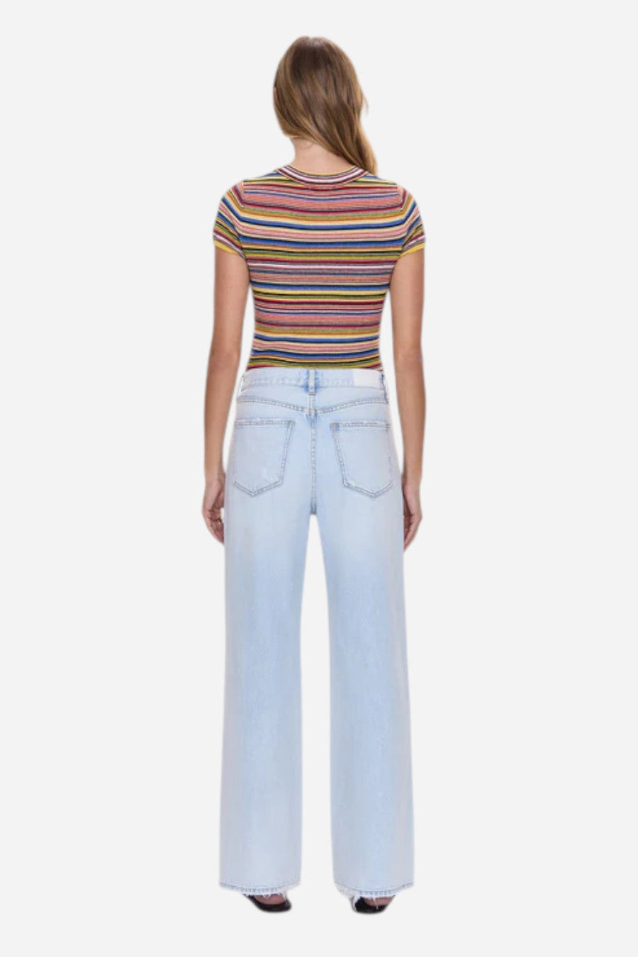 Pistola Hendrix High Rise Baggy Jean- Waterfall – detail