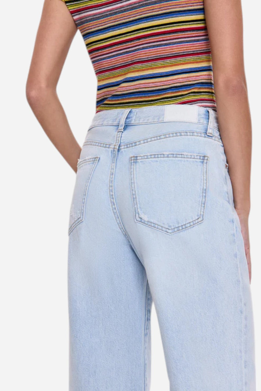 Pistola Hendrix High Rise Baggy Jean- Waterfall – flat lay