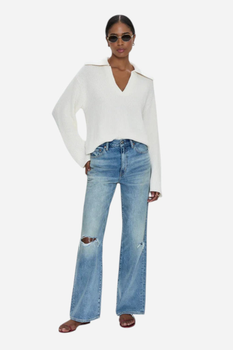 Pistola Hendrix High Rise Relaxed Jean - Apprentice Distressed – alternate